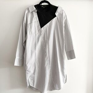 Maje Asymmetric Striped Dress